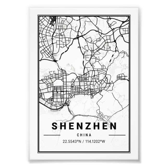 Foto Shenzhen - China - Mapa de la ciudad ligera de Chi (Frente)