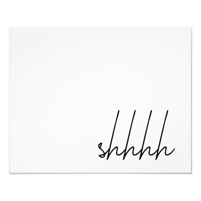 Foto "Shhh" 12x16" Poster Framable Print Wall Art (Frente)