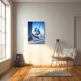 Foto 【SHOP限定イラスト】スケボーJKポスター Poster|寿司娘 GenerativeAI