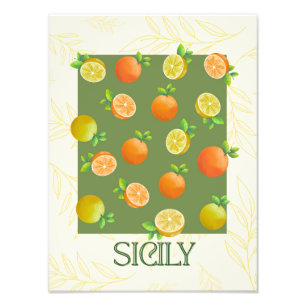 Foto Sicilia Citrus Wall Art Naranja y limón italiano
