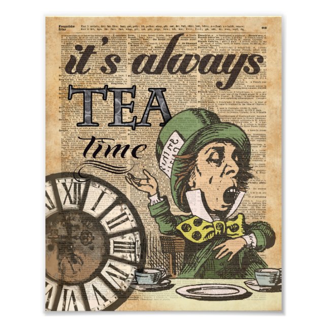 Foto "Siempre es tiempo de té" Mad Hatter Dictionary Ar (Frente)