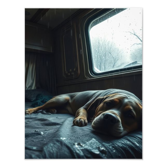 Foto Siesta de perro soñador en RV (Frente)