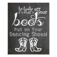 signo boda estilo Chalkboard signo botas graciosas