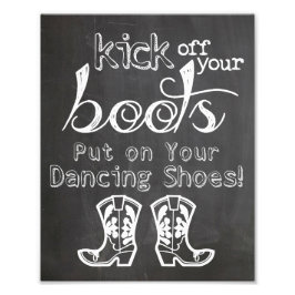 Foto signo boda estilo Chalkboard signo botas graciosas