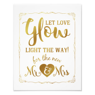 Foto signo boda, palos de brillo, boda, negro