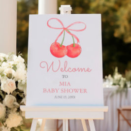 Foto Signo de bienvenida Baby Shower de la cinta cereza