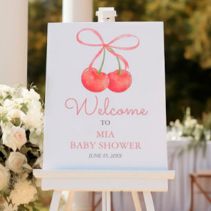 Foto Signo de bienvenida Baby Shower de la cinta cereza