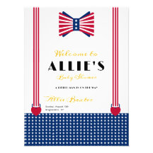 Signo de bienvenida Baby Shower del azul rojo del 