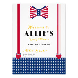 Foto Signo de bienvenida Baby Shower del azul rojo del 