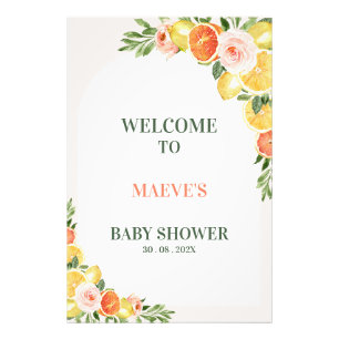 Foto Signo de bienvenida de Baby Shower de Floral Cirus