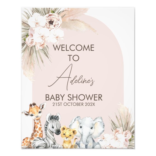 Foto Signo de bienvenida de Baby Shower de Pink Arch Sa (Frente)