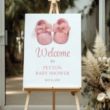 Signo de bienvenida de Baby Shower para zapatos ro