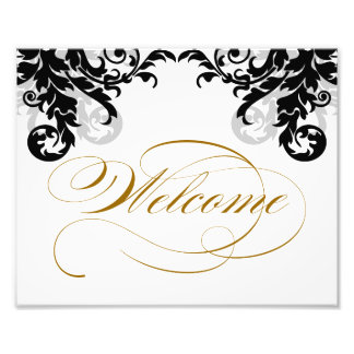 Foto Signo de bienvenida de Boda floreciente de 8x10 pa
