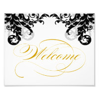 Signo de bienvenida de Boda floreciente de 8x10 pa