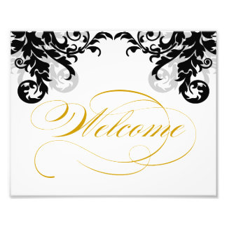 Foto Signo de bienvenida de Boda floreciente de 8x10 pa