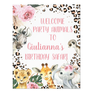 Foto Signo de bienvenida de cumpleaños de Boho Floral S