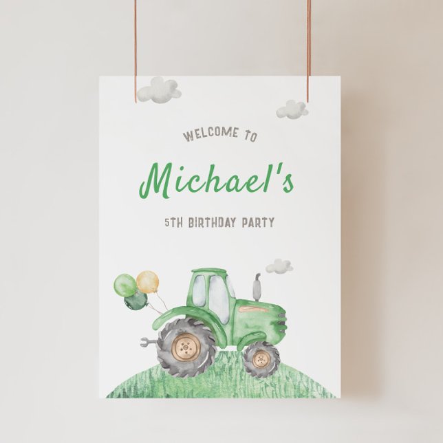 Foto Signo de bienvenida de cumpleaños de Green Tractor (Subido por el creador)