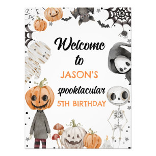 Foto Signo de bienvenida de cumpleaños de Halloween, Na