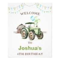 Signo de bienvenida de cumpleaños del Tractor de g