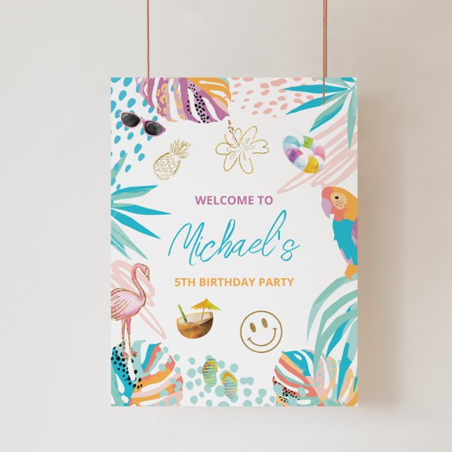 Foto Signo de bienvenida de cumpleaños tropical caprich (Subido por el creador)