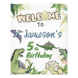 Foto Signo de bienvenida de dinosaurios con tema de Fie