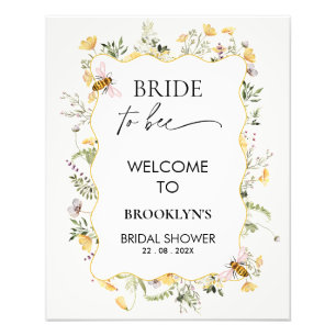 Foto Signo de bienvenida de ducha de novia de abeja ama