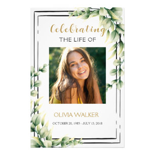 Foto Signo de bienvenida de funeral de Greenery