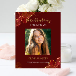 Foto Signo de bienvenida de funeral de la verde borgoño