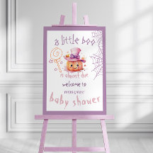 Signo de bienvenida de Halloween Baby Girl Shower