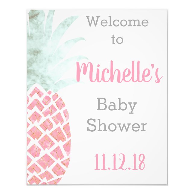 Foto Signo de bienvenida de Pineapple Tropical Baby Sho (Frente)