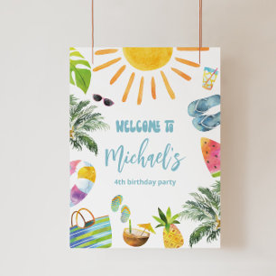 Foto Signo de bienvenida del Fiesta de la piscina de di