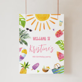 Foto Signo de bienvenida del Fiesta de la piscina de di