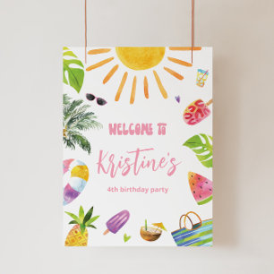 Foto Signo de bienvenida del Fiesta de la piscina de di