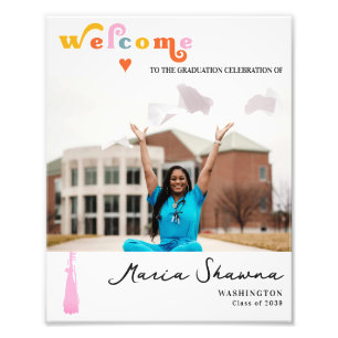 Foto Signo De Bienvenida Del Partido De Graduación Retr