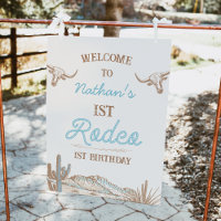 Signo de bienvenida del primer cumpleaños de Rodeo