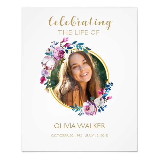 Foto Signo de bienvenida funeral de las flores moradas (Frente)