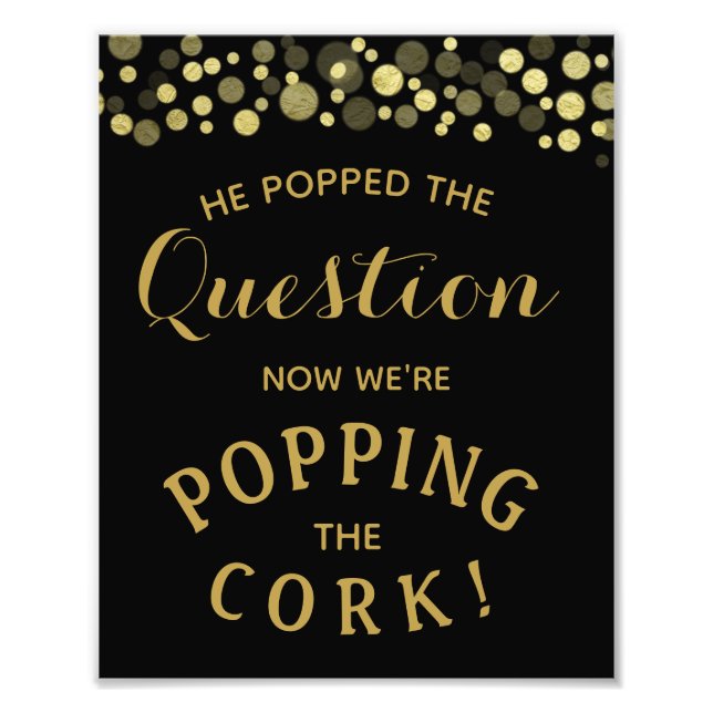 Foto Signo de Invitación de ENGAGEMENT GOLD & Black (Frente)