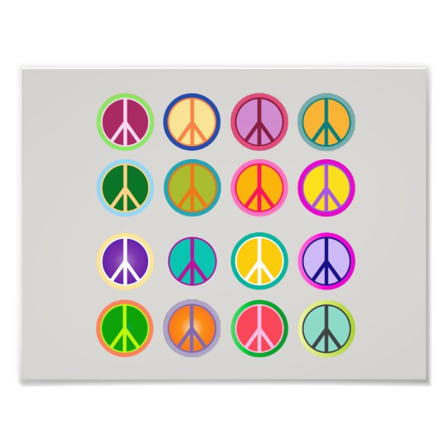 Foto Signo de paz Popart hippie, 70, 1970 (Frente)