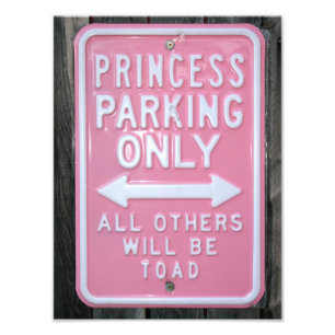 Foto Signo de sólo aparcamiento Princess divertido