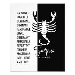 Foto Signo Zodiacal Escorpio, Póster Negro y Blanco