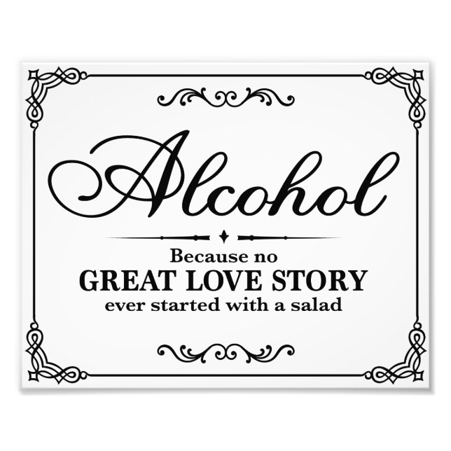 Foto Signos bodas - Blanco y negro - Alocohol - (Frente)