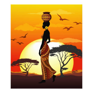 Foto Silhouette de una bella mujer africana sobre los S