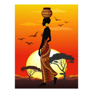 Foto Silhouette de una bella mujer africana sobre los S