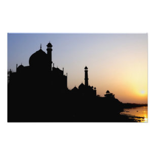 Foto Silhouette del Taj Mahal al atardecer, Agra,