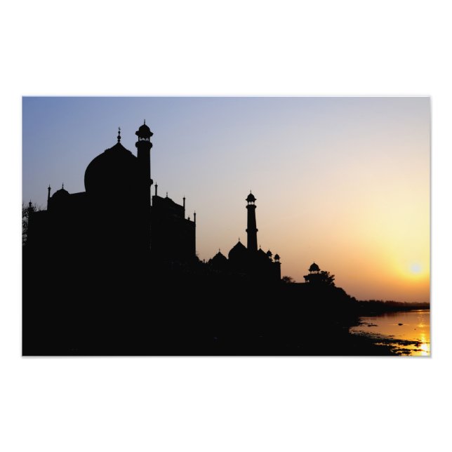 Foto Silhouette del Taj Mahal al atardecer, Agra, (Frente)