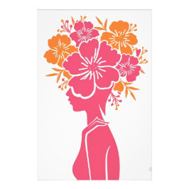 Foto Silhouette floral arte Minimalista de pared y Post