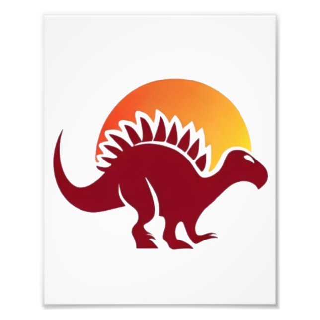 Foto Silhouette Red Stegosaurus Sunset (Frente)