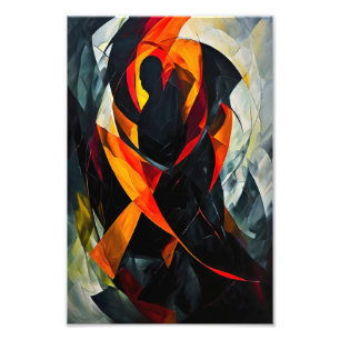 Foto Silueta abstracta en ardiente arte rojo y negro