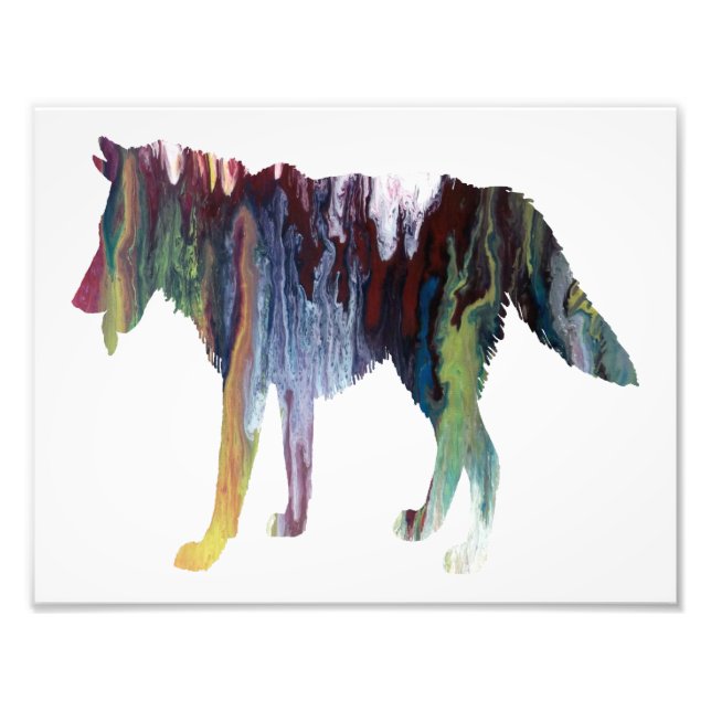 Foto Silueta colorida abstracta de lobo (Frente)