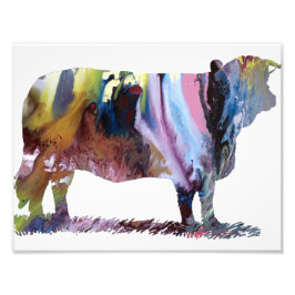 Foto Silueta colorida de vaca abstracta